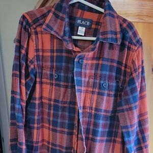 Place Vibrant Plaid Shirt in Orange and Blue